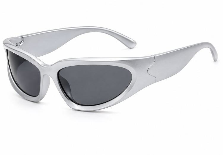 Y2K Wrap Around Grey Sunglasses