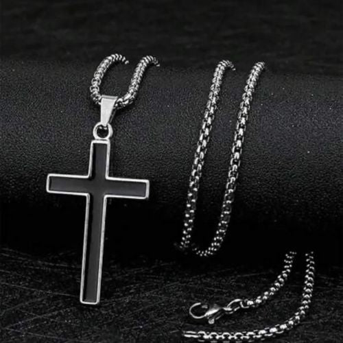 ZOSMIC Black Jesus Cross Necklace