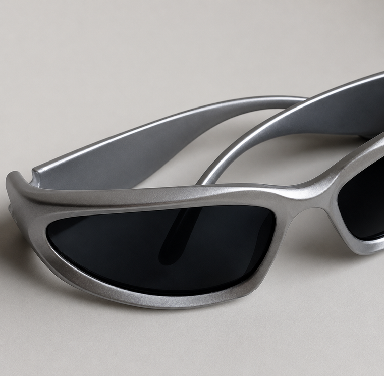 Y2K Wrap Around Grey Sunglasses