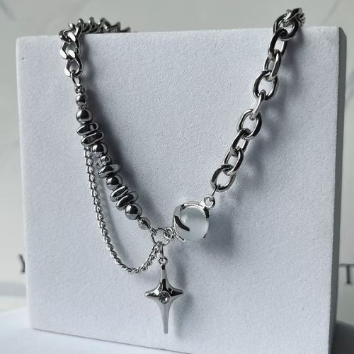 Techno Star Punk Pendant Necklace