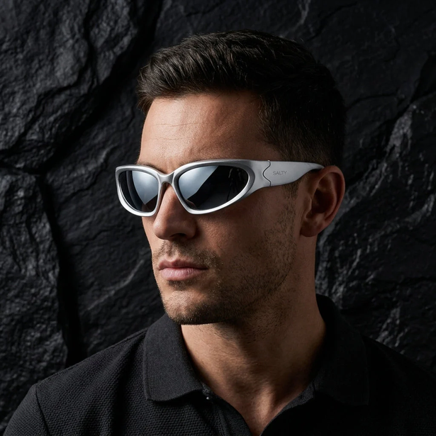 Y2K Wrap Around Grey Sunglasses