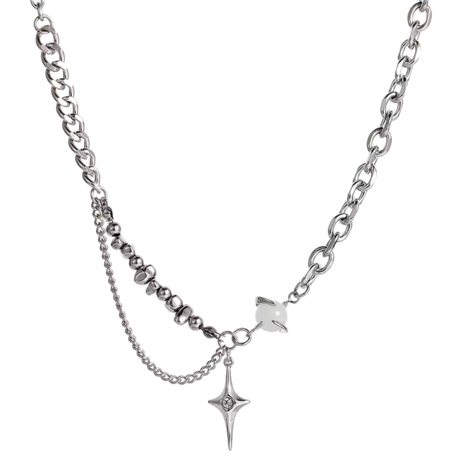Techno Star Punk Pendant Necklace