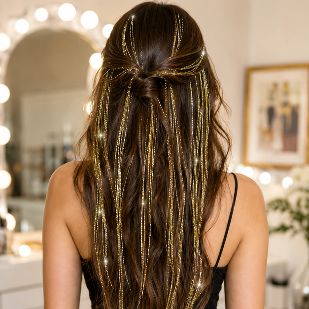 12 Pcs Clip-In Hair Tinsel Extensions