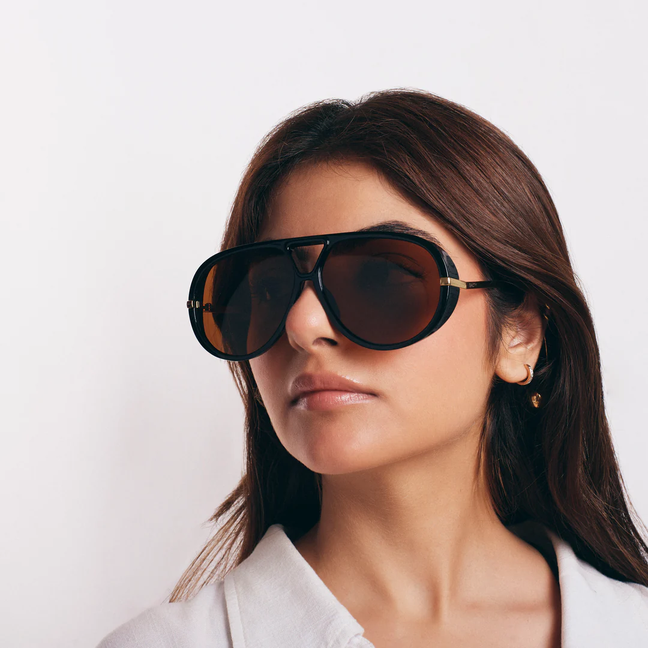 Retro Double Bridge Pilot Sunglasses