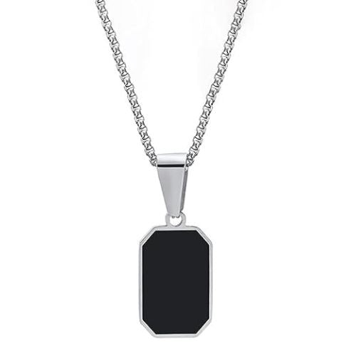Black Square Pendant Necklace