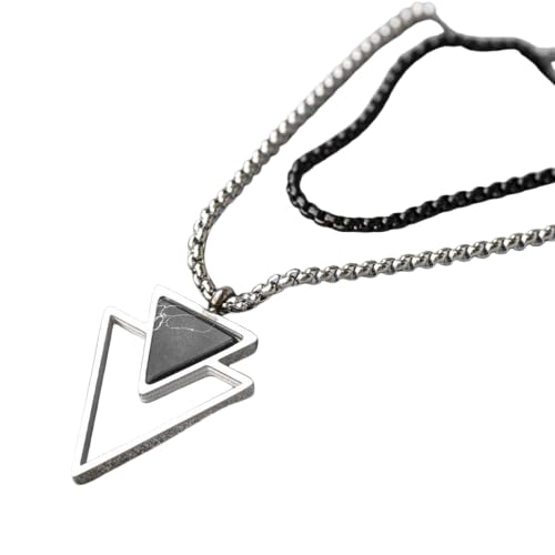 ZOSMIC Double Triangle Pendant Necklace