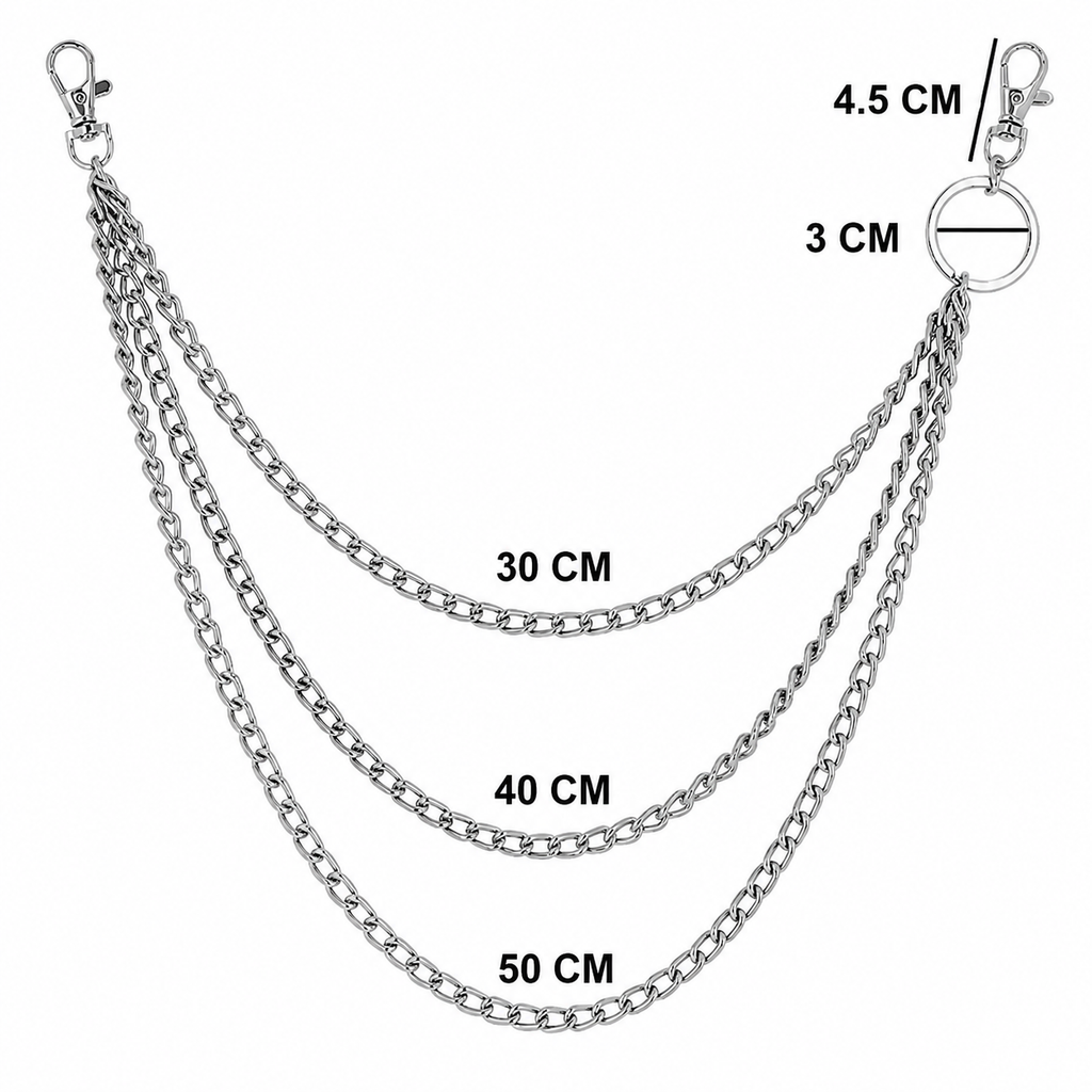 3 Layer Jeans Biker Chain