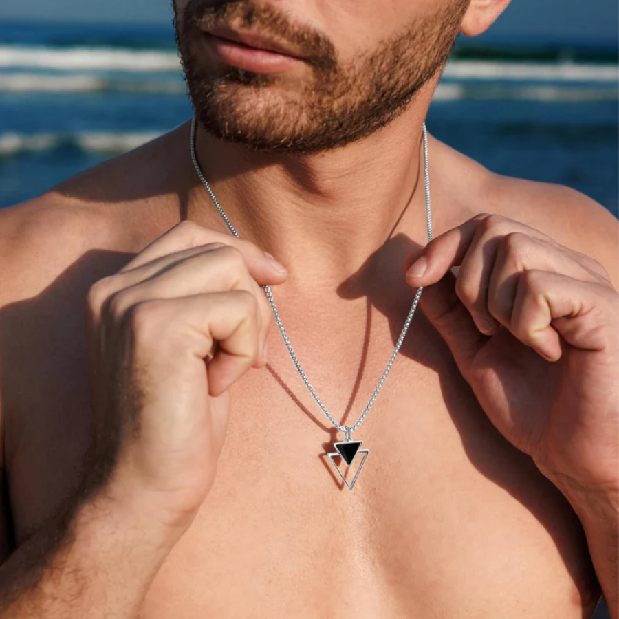 ZOSMIC Double Triangle Pendant Necklace