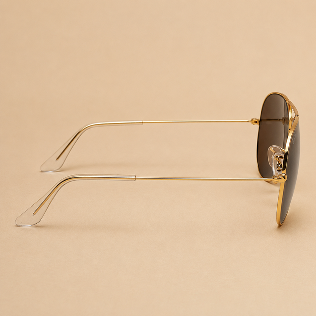Golden Black Aviator Sunglasses