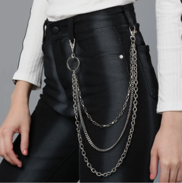 3 Layer Jeans Biker Chain