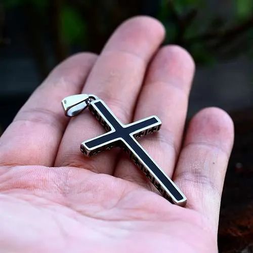 ZOSMIC Black Jesus Cross Necklace
