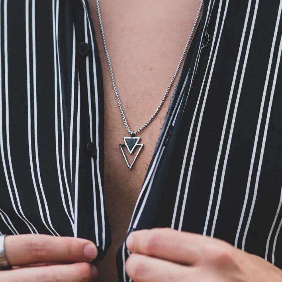 ZOSMIC Double Triangle Pendant Necklace