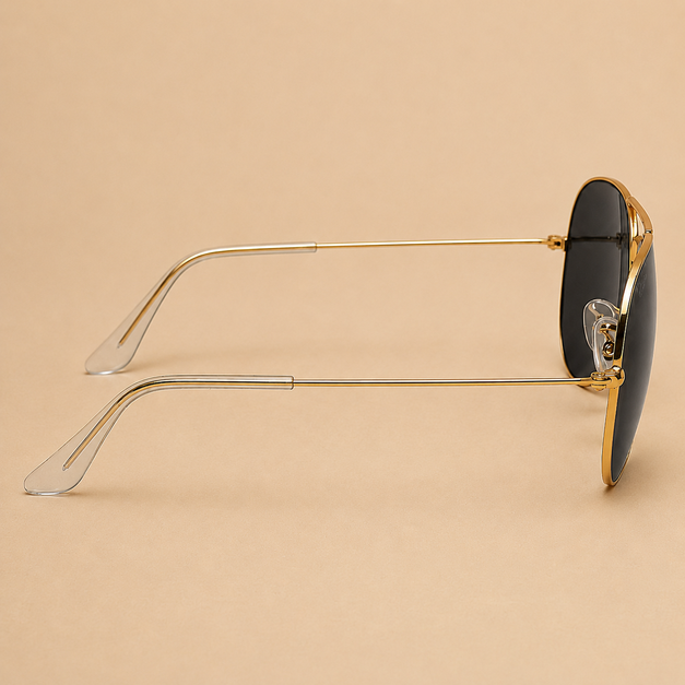 Golden Black Aviator Sunglasses