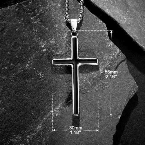 ZOSMIC Black Jesus Cross Necklace