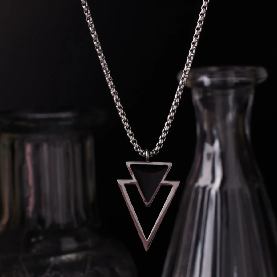 ZOSMIC Double Triangle Pendant Necklace