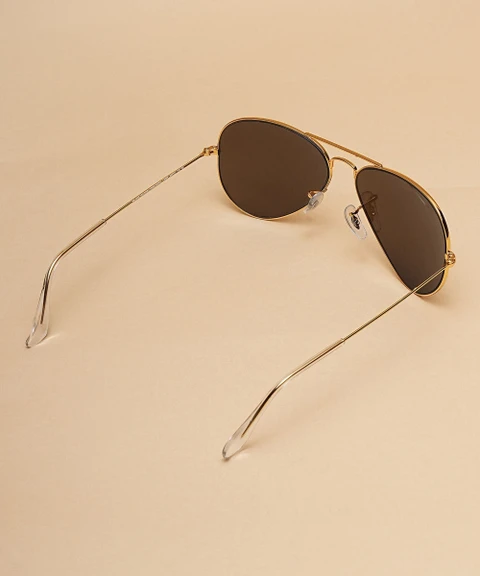 Golden Black Aviator Sunglasses