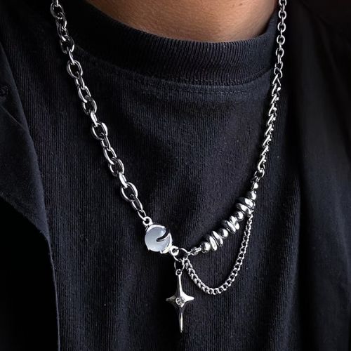 Techno Star Punk Pendant Necklace