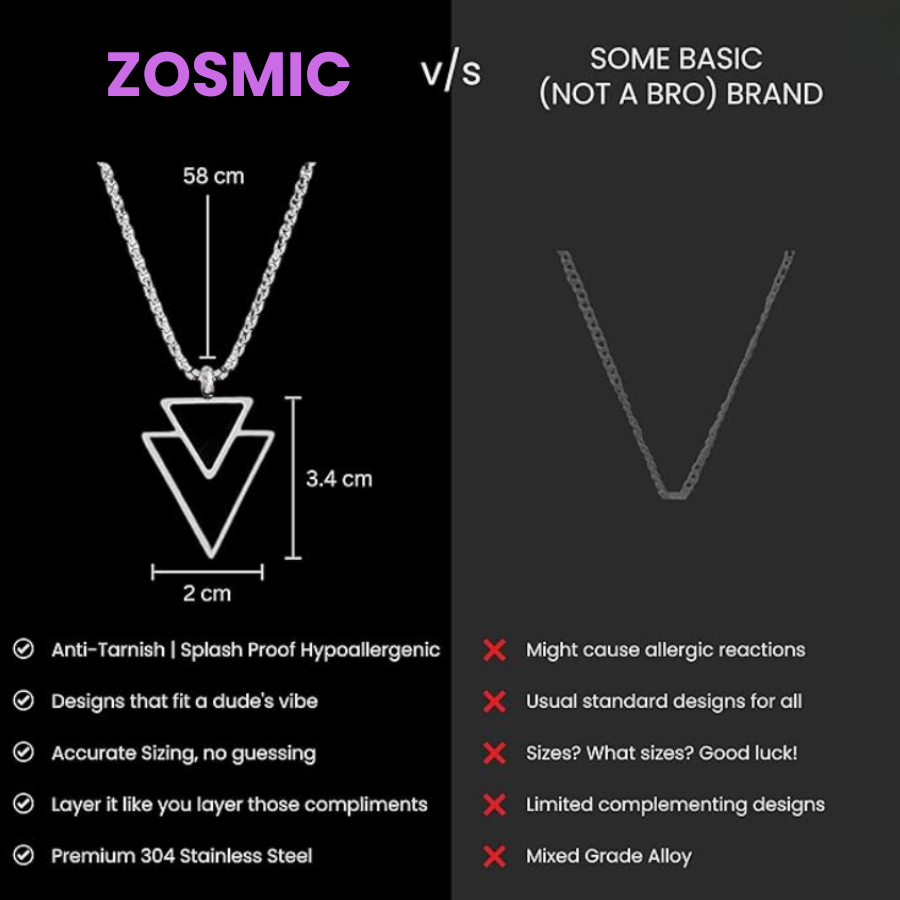 ZOSMIC Double Triangle Pendant Necklace