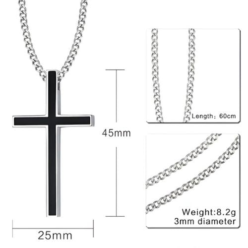 ZOSMIC Black Jesus Cross Necklace