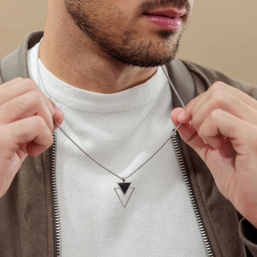 ZOSMIC Double Triangle Pendant Necklace