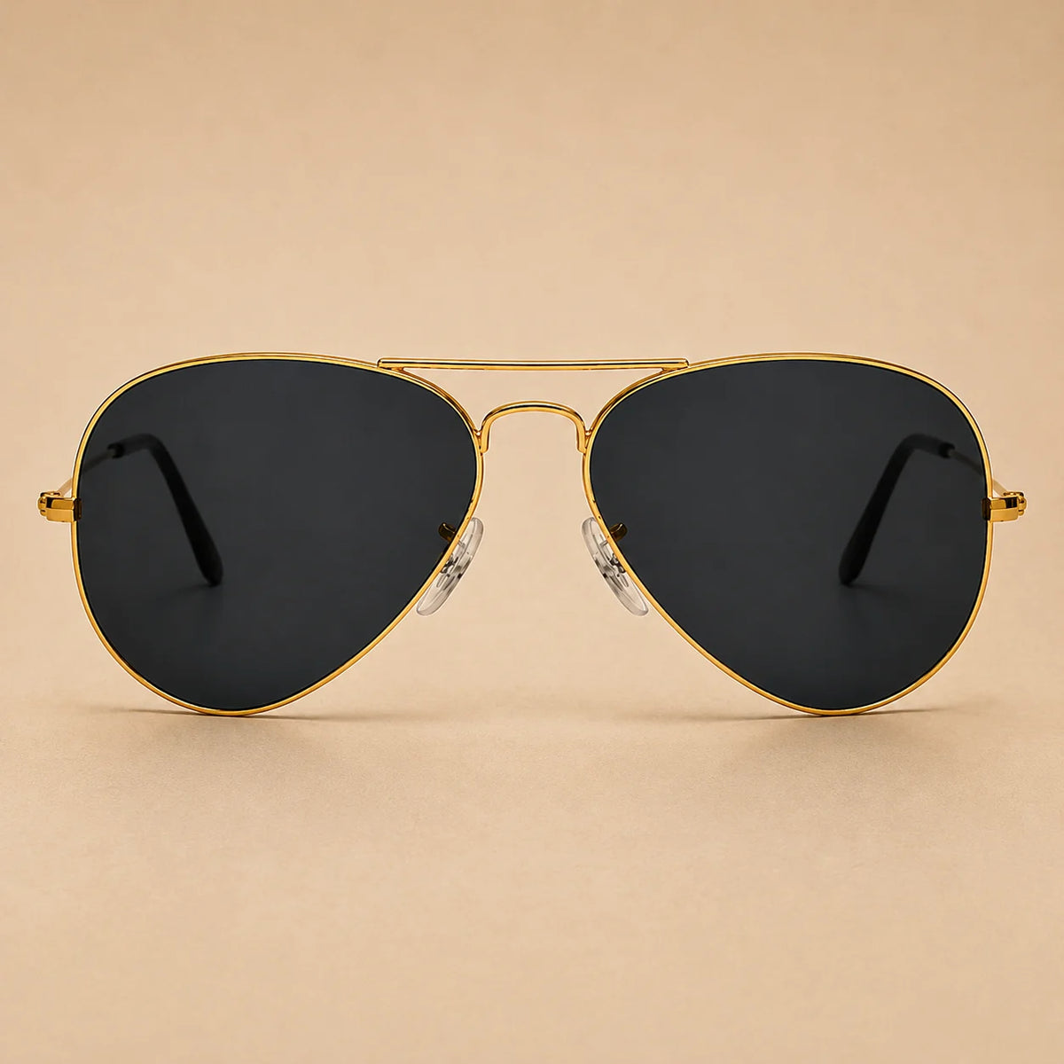 Golden Black Aviator Sunglasses