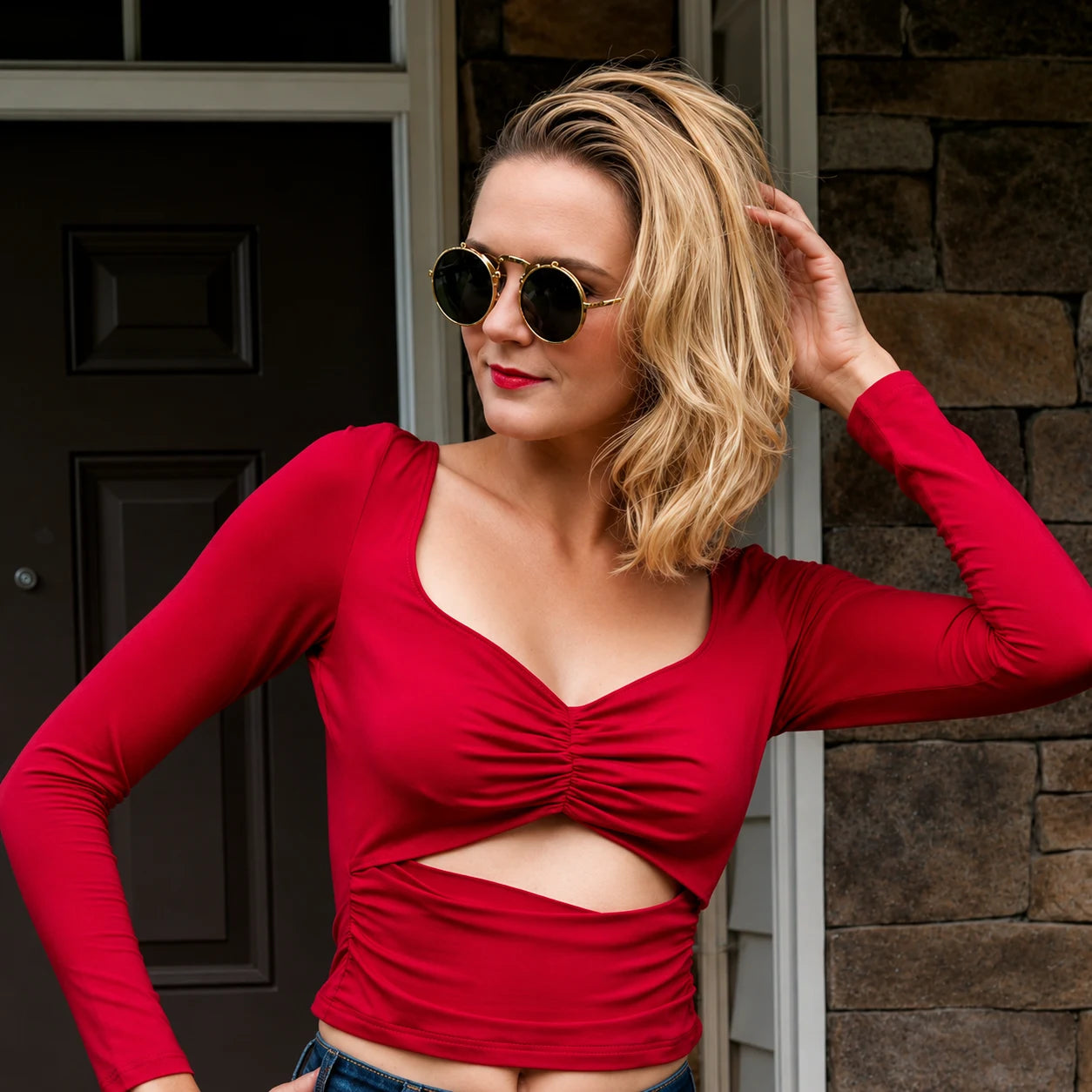 Round Flip-up sunglasses