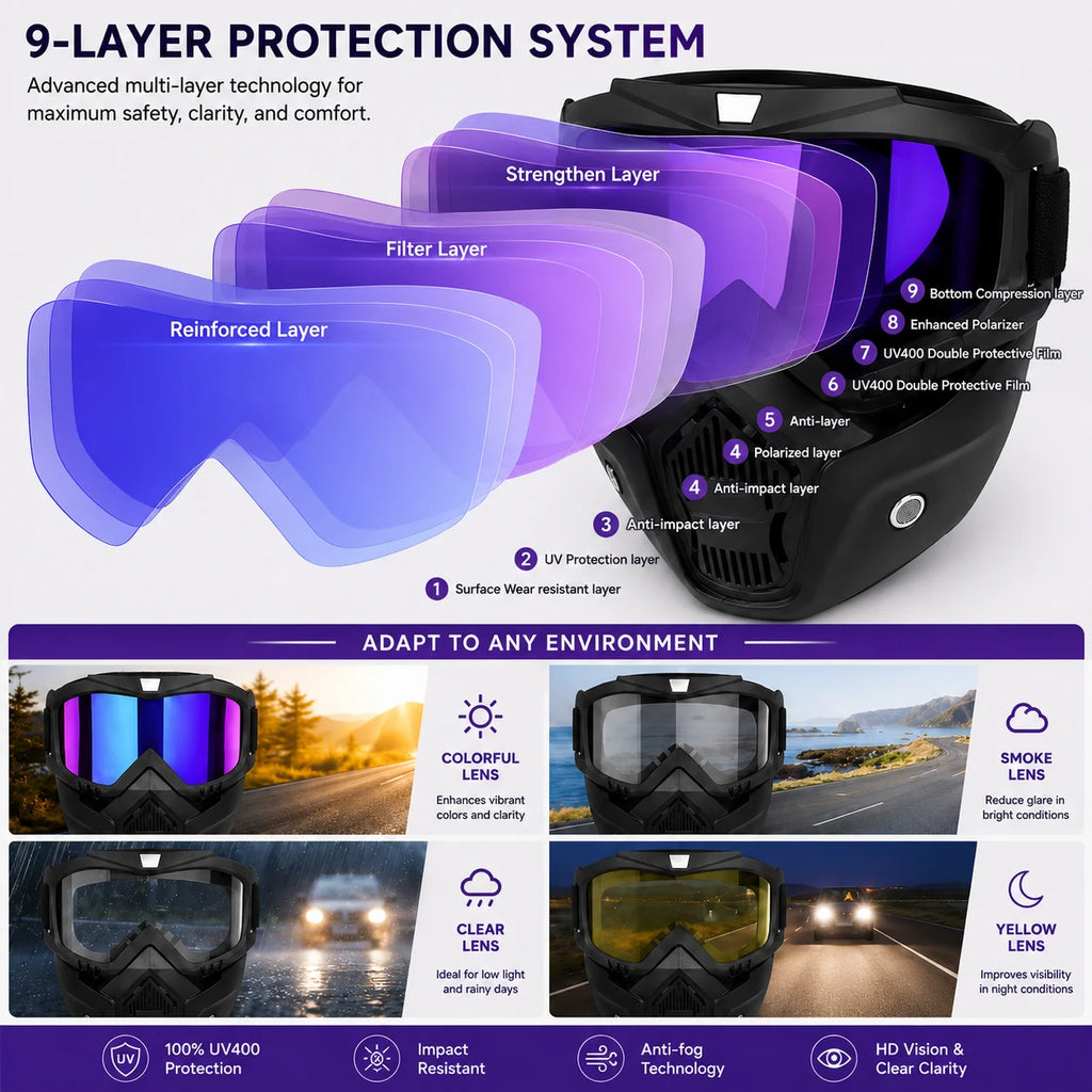 Biker Motorcycle Riding Goggles Sunglasses