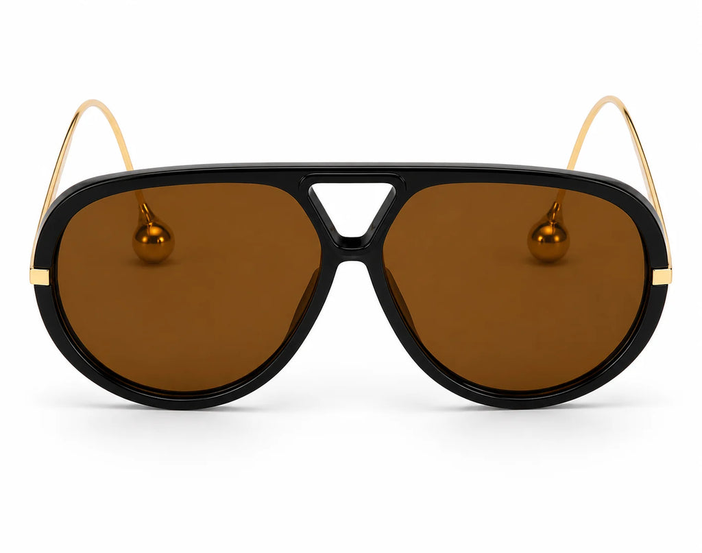 Finland Orange Oversize Aviator Sunglasses