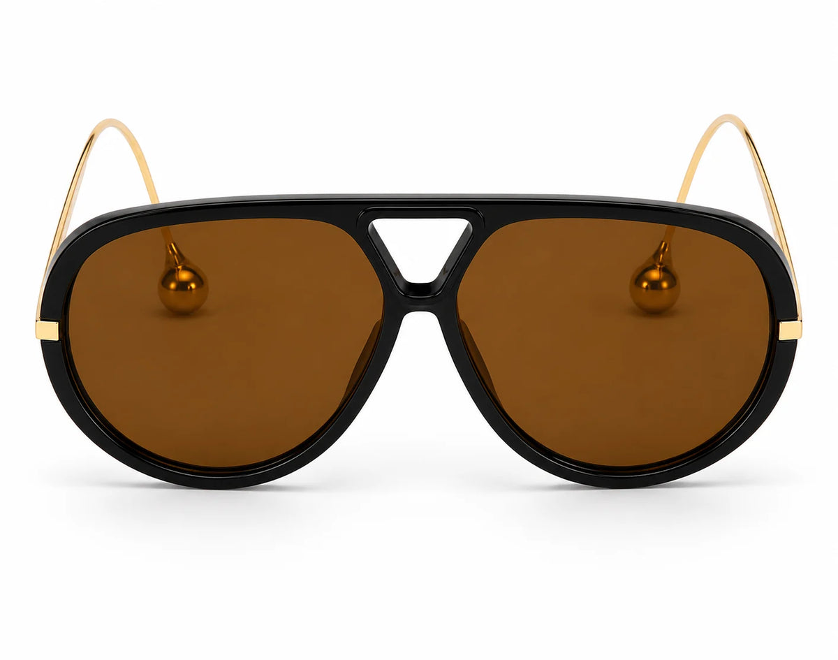 Finland Orange Oversize Aviator Sunglasses