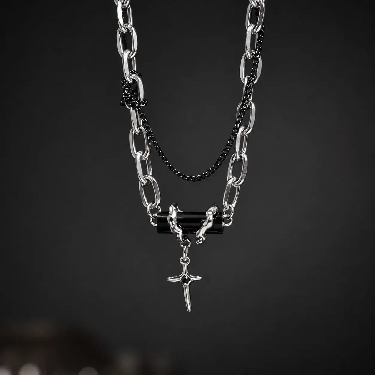 Rugged Black Locked Chain