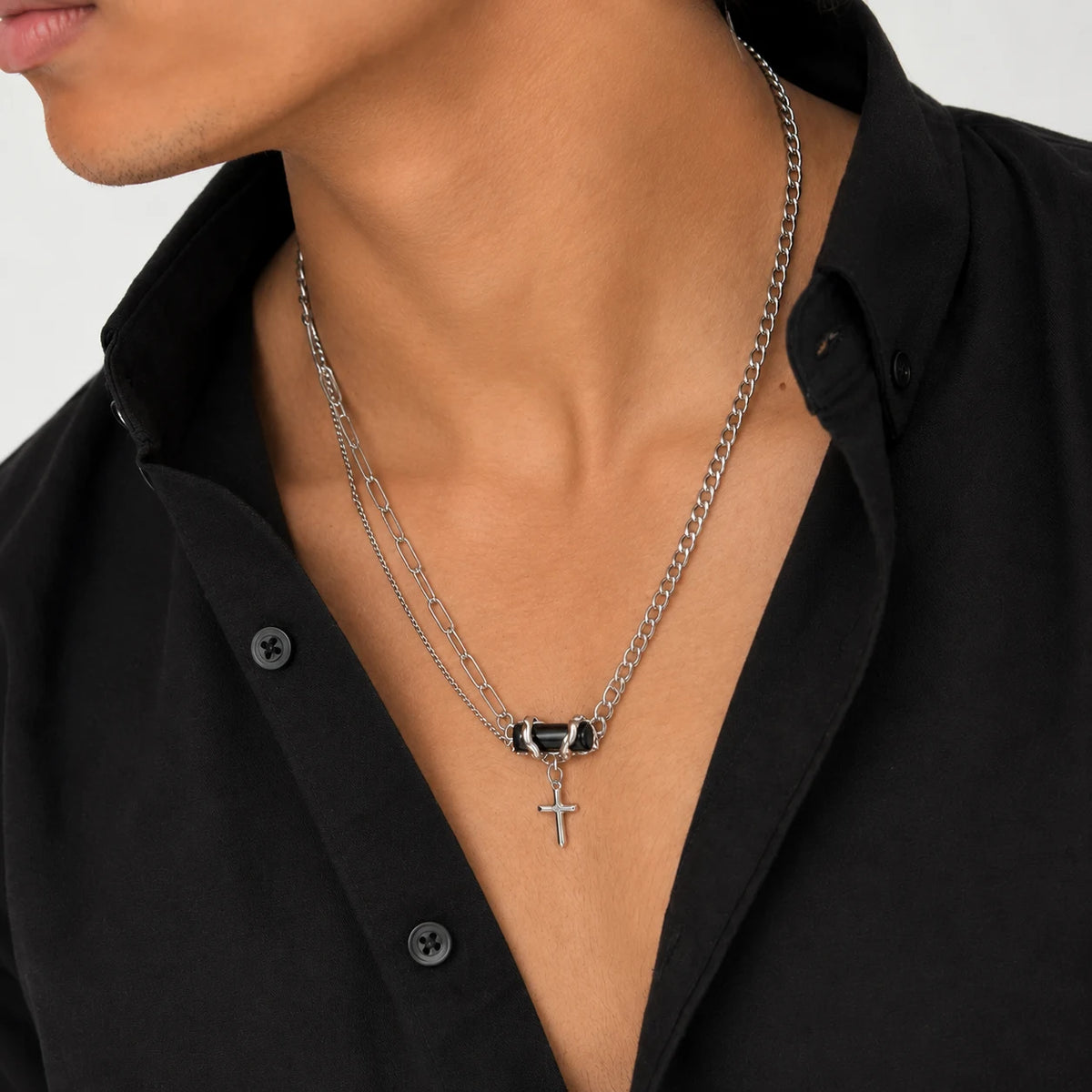 Rugged Black Locked Chain
