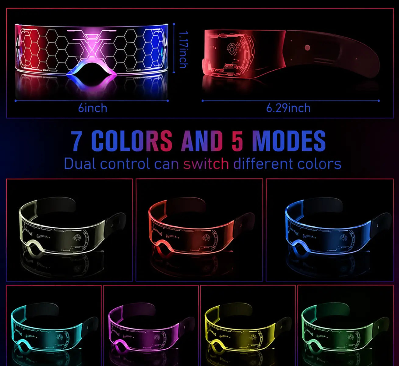 LED Rave Sunglasses