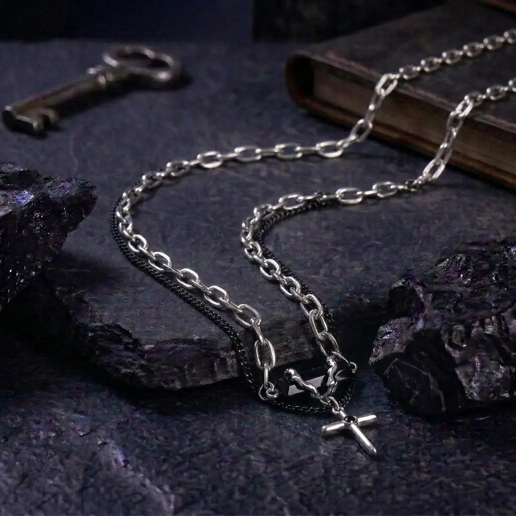 Rugged Black Locked Chain