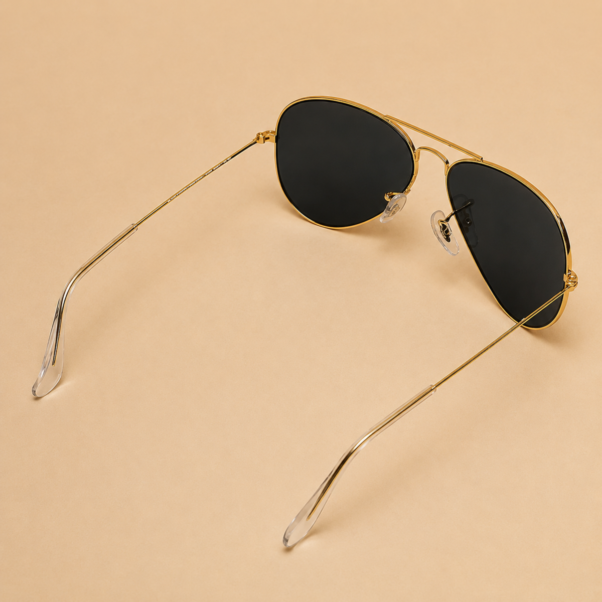 Golden Black Aviator Sunglasses