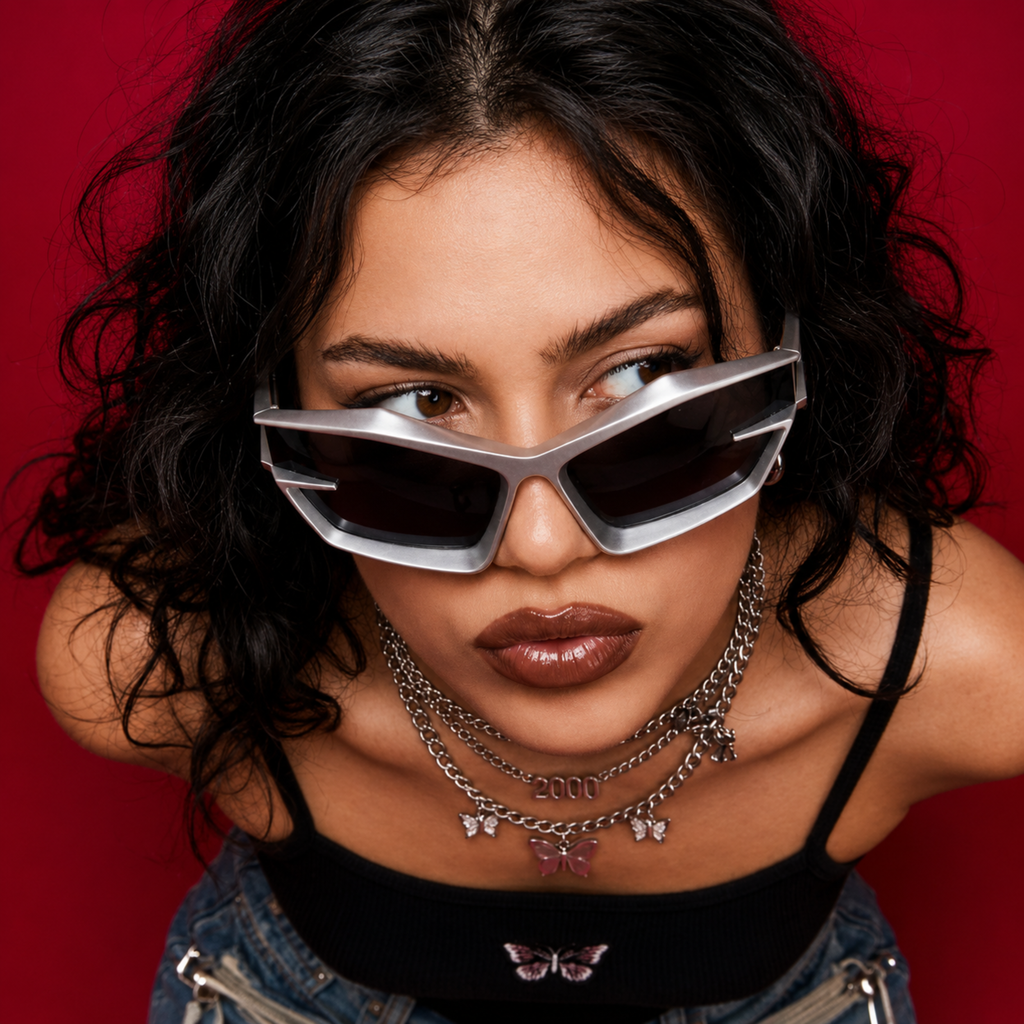 White Wraparound Sunglasses