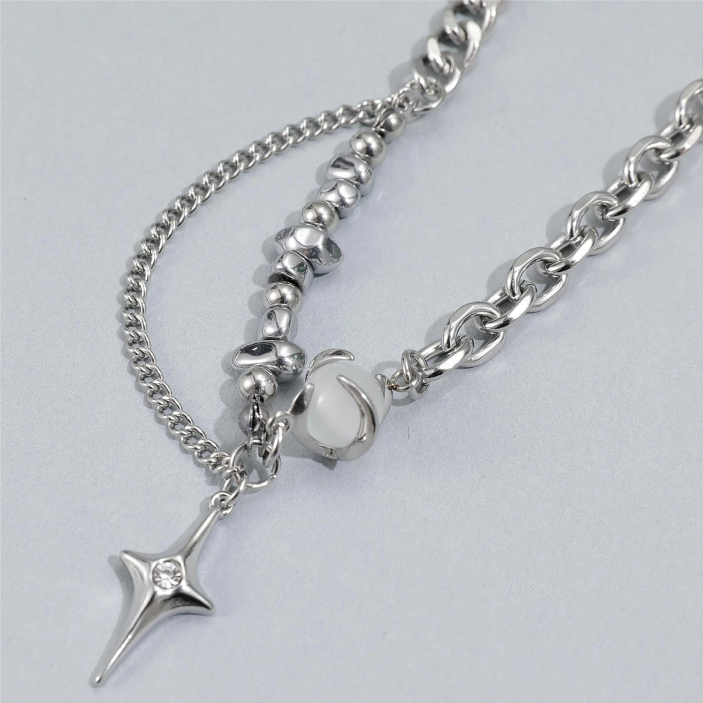 Techno Star Punk Pendant Necklace