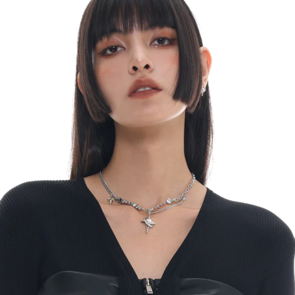 Techno Star Punk Pendant Necklace