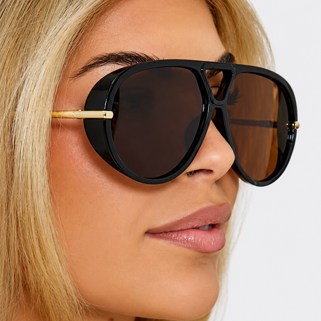 Finland Orange Oversize Aviator Sunglasses