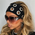 Headband with Silver Metal Grommets