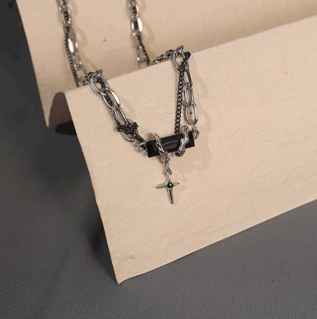 Rugged Black Locked Chain